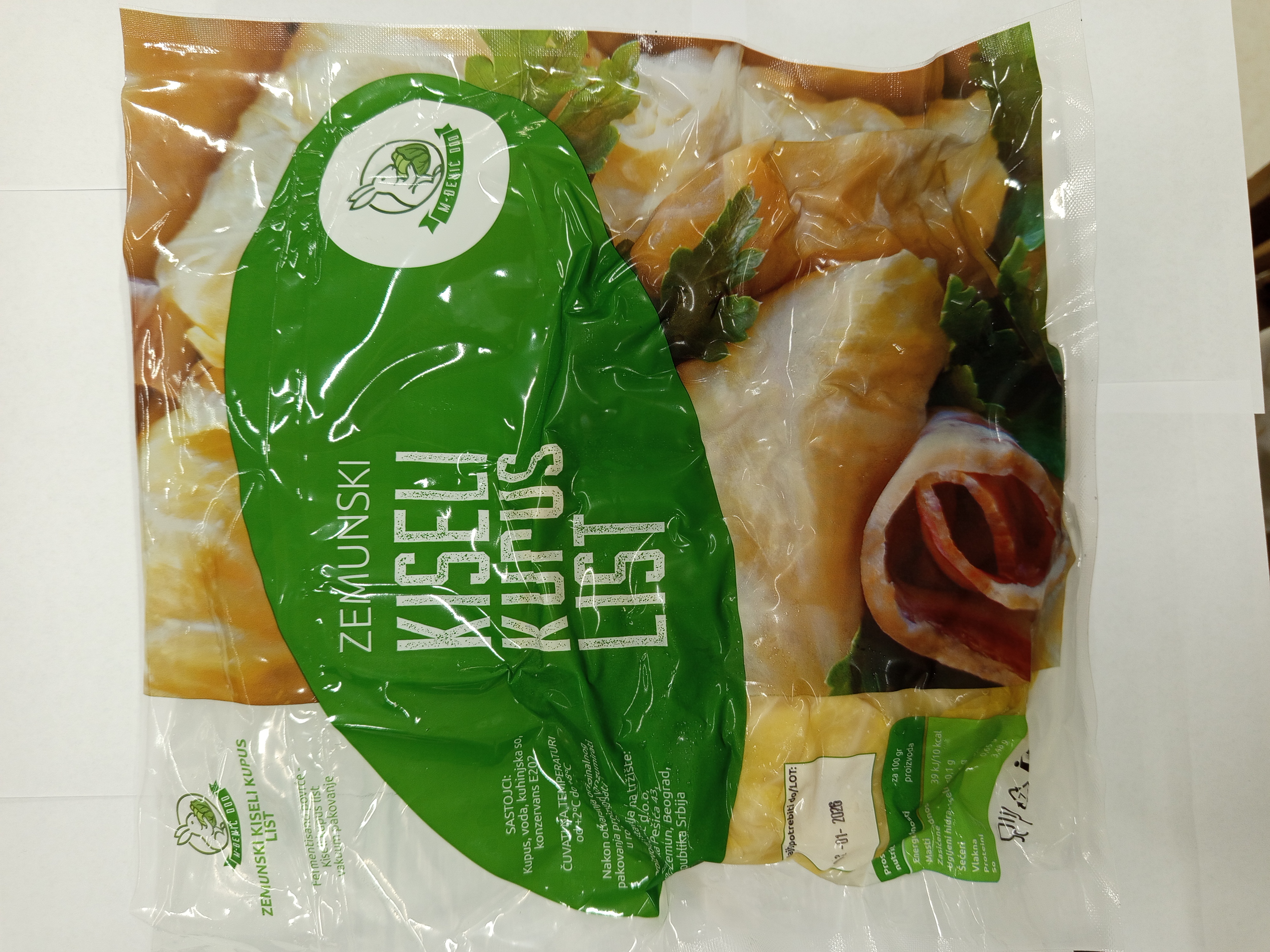 Kiseli kupus list vakuum